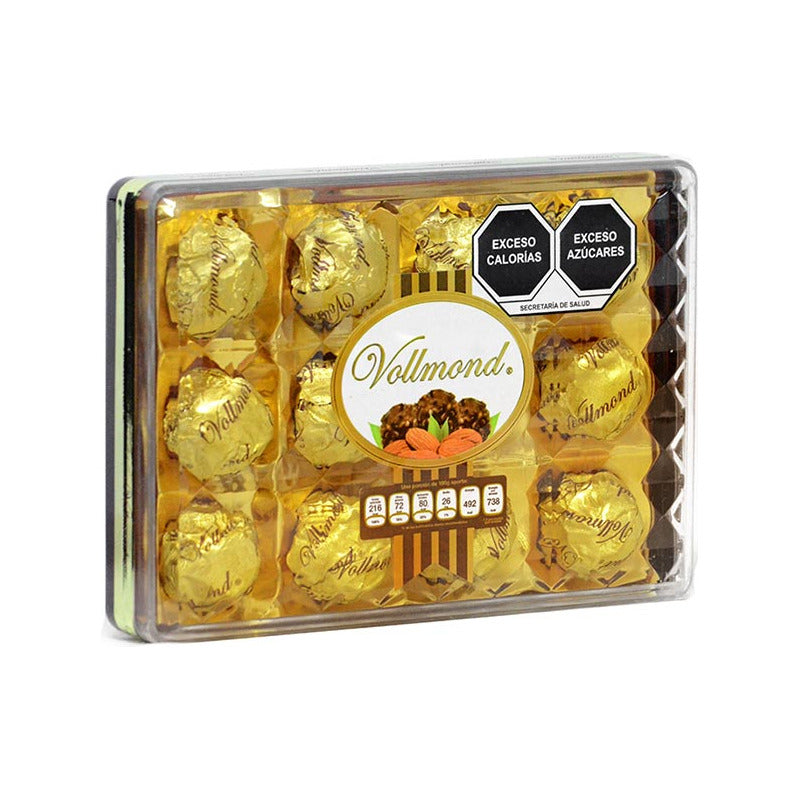 Trufas De Chocolate Cacahuate Y Galleta Almendra Alta Calidad En Estuche De Acrílico 12 Piezas 150g