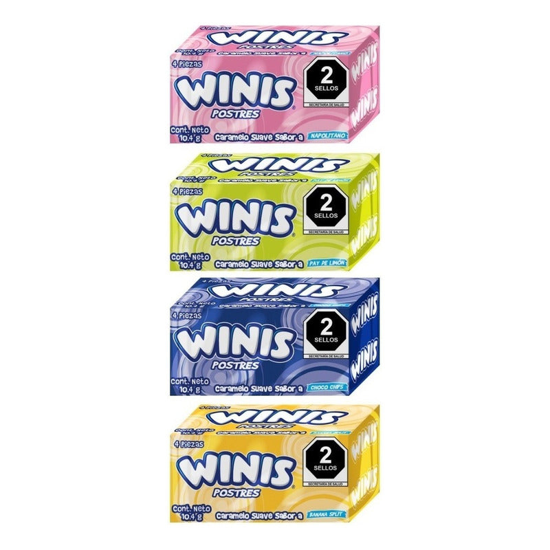 Winis Chicloso Mini Sabor Postres Caramelo Suave Dulce 32 Pz