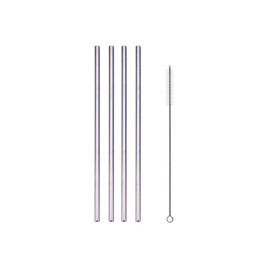 4 Popotes Y 4 Cepillos Acero Inoxidable Metal 21 O 26 Cm Color Recto 21 Cm O 20 Oz - Eurotruck Mexico