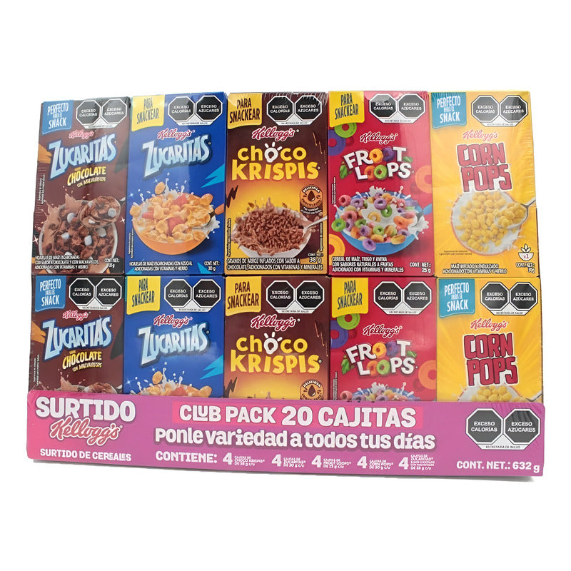 20 Cajitas De Cereal Kellogg's Club Pack Surtido Zucaritas