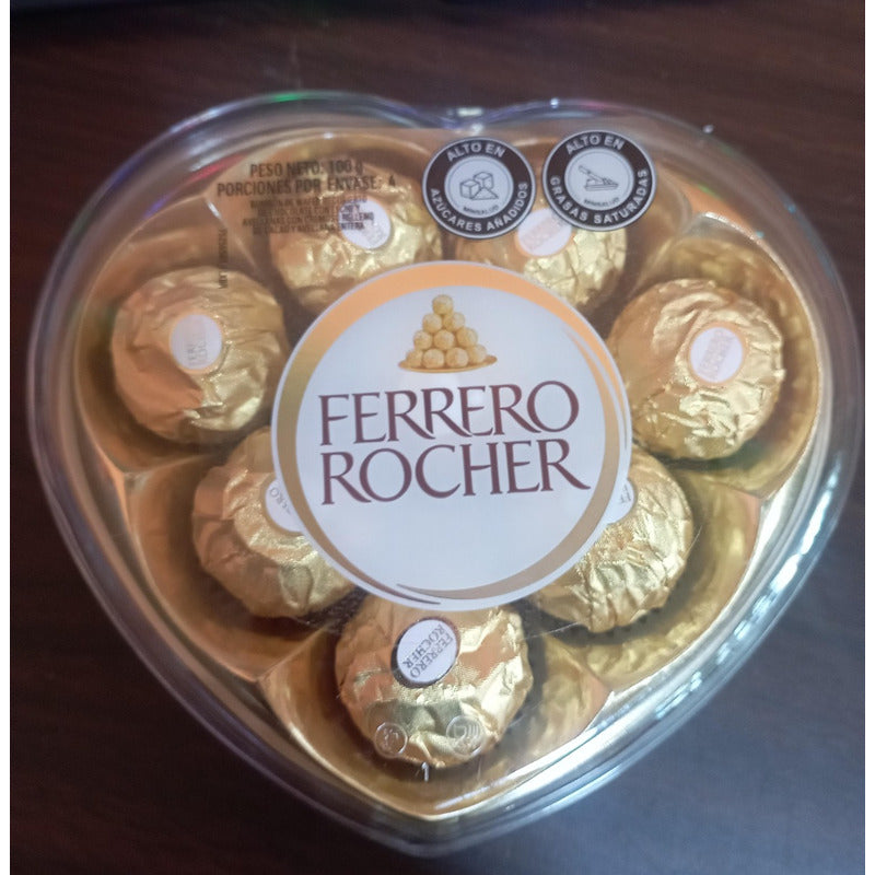 Chocolates Ferrero Rocher 8 Piezas Caja Corazon 100 Gramos