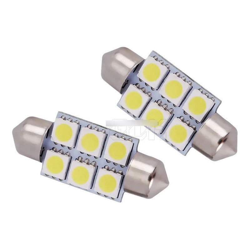 4 Pz Luz Hiperled Techo Festoon 6 Smd 31mm/36mm/39mm/41mm Ft 1210 6 Smd Blanco
