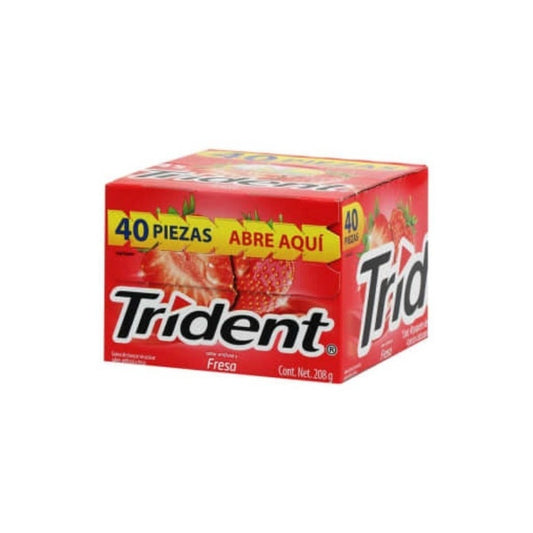 Adams Trident 4 Pastillas Fresa 40 Piezas