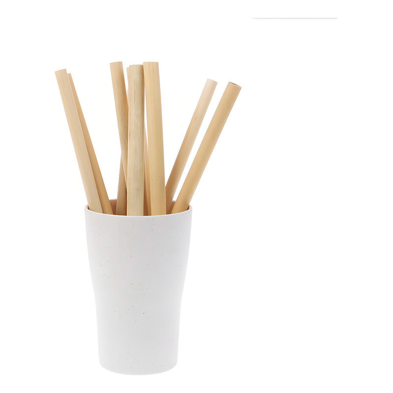 Popote Bambu Biodegradable Reusable Carbonizado 4pz Y 1cepil Color Bordó