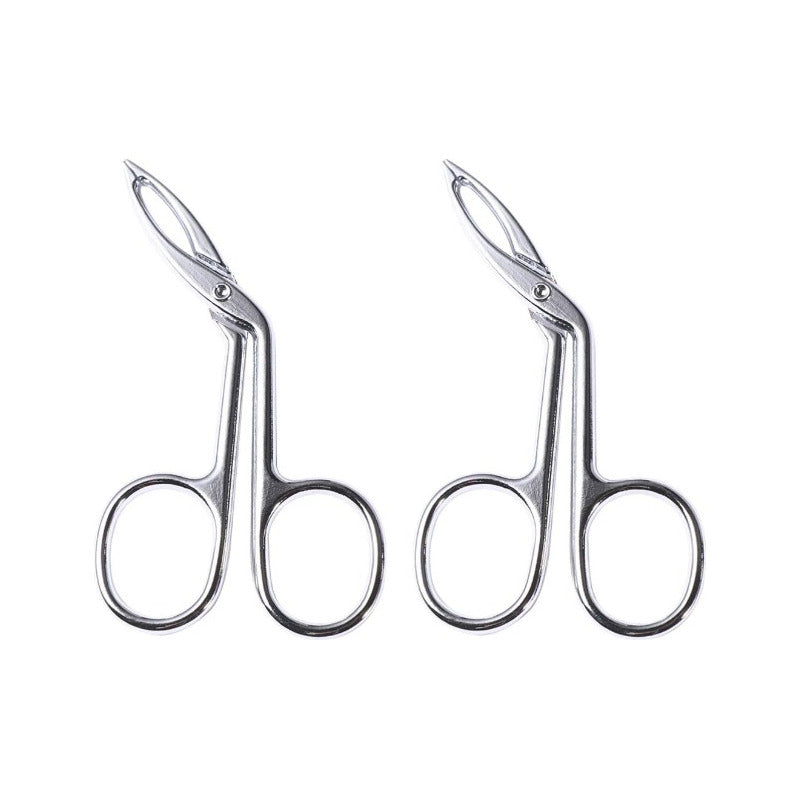 12 Pinzas Para Depilación De Ceja Acero Inoxidable  Plateado