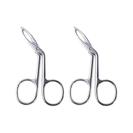 12 Pinzas Para Depilación De Ceja Acero Inoxidable  Plateado