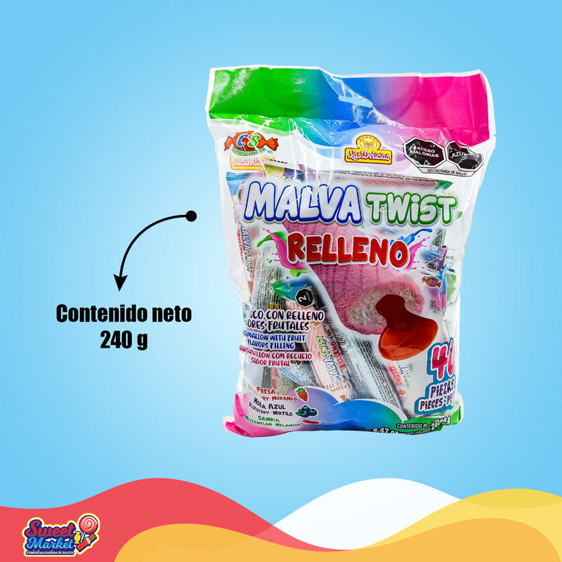 Malva Twist Relleno 40 Pzs Sabores Frutales Las Delicias – Eurotruck Mexico