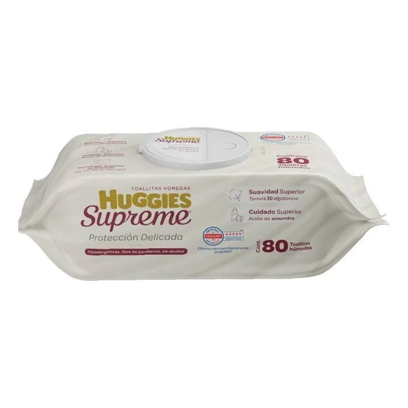 Toallitas Huggies Supreme Protección Delicada  80 Unidad 1