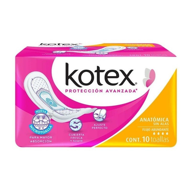 Toallas Femeninas Kotex Proteccion Avanzada 10 Pz Seguridad