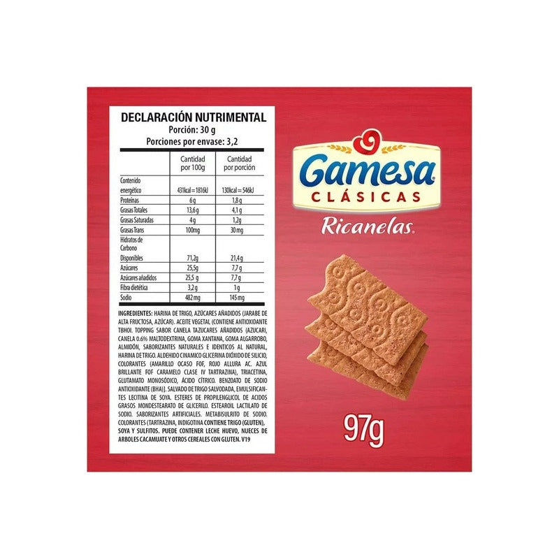 Ricanelas Clásicas, Gamesa Galletas 97 Gr.