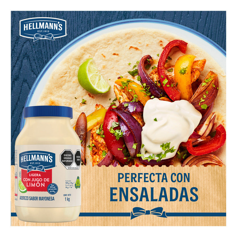 Mayonesa Hellmann's Ligera Con Jugo De Limón 1 Kg