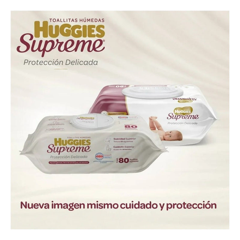 Toallitas Huggies Supreme Protección Delicada  80 Unidad 1