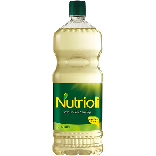 Aceite Vegetal 800 Mililitros Nutrioli Puro Soya Con Omegas