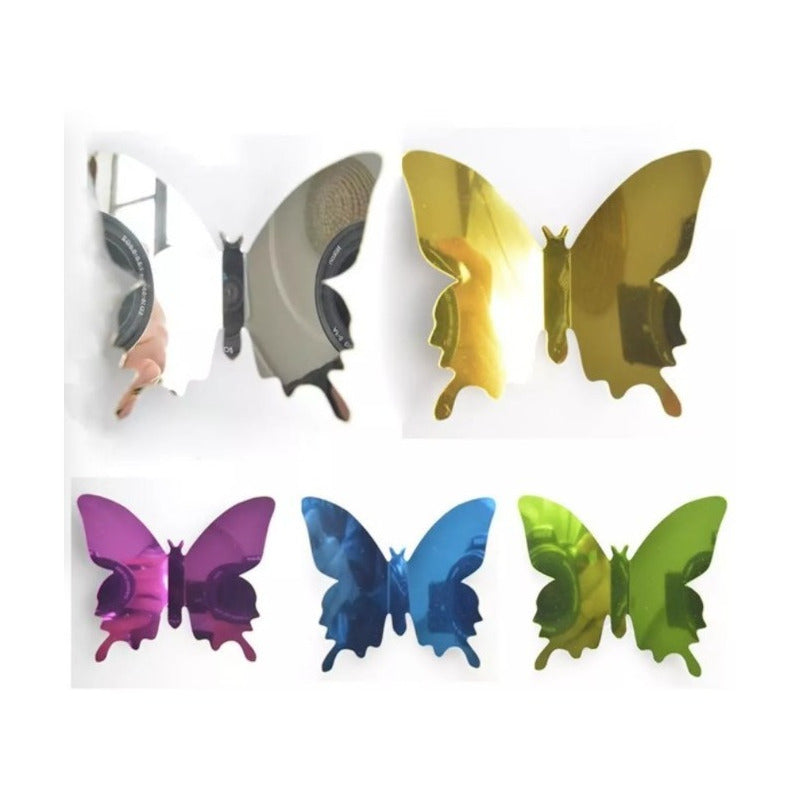 10 Paquetes De Mariposas Pared Fluorescente Color Forma