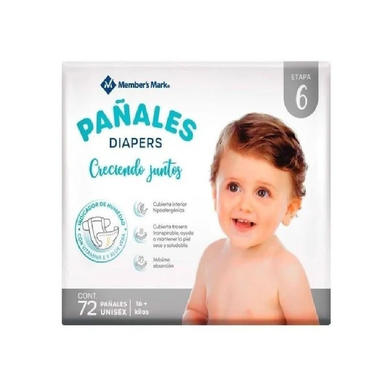 Pañales Unisex Etapa 6 Members Mark 72 Pzas