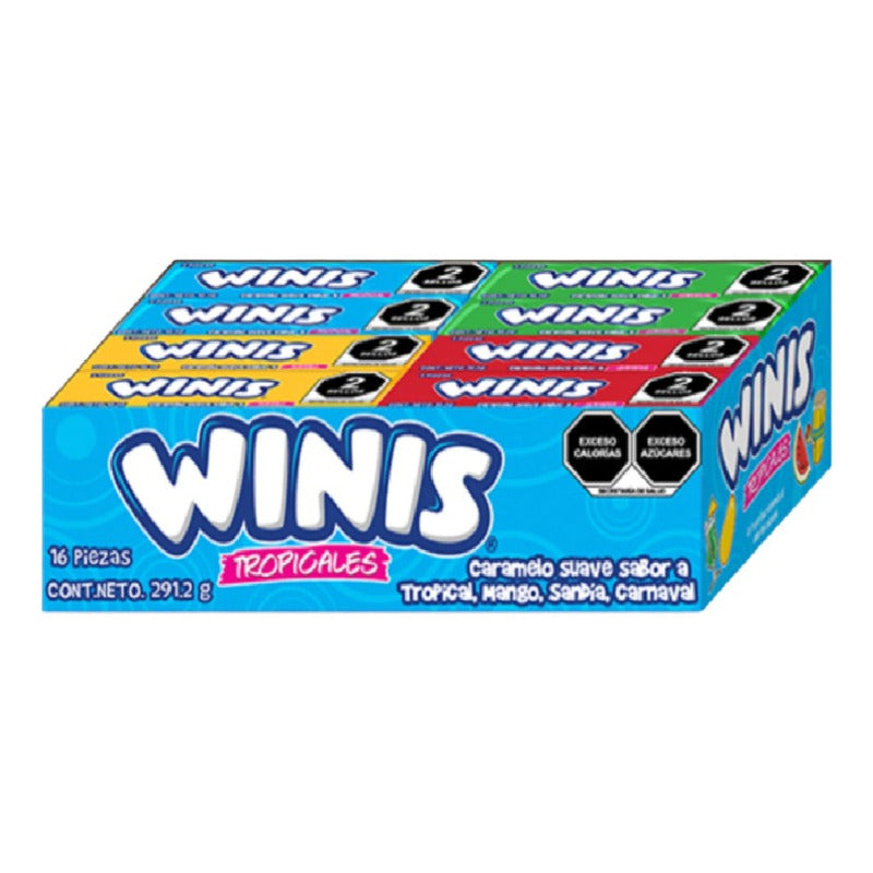 Winis Carmelo Caramelo Blando - Frutales - Pack - 16 - 16 - 30 G - Frutas (incluye: Es Libre De Gluten)