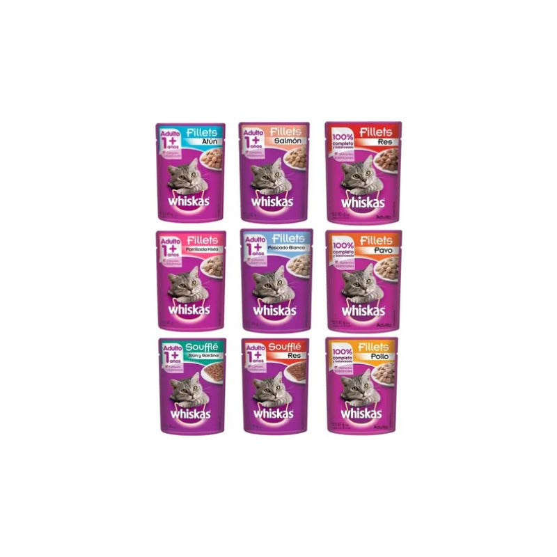 Alimento Whiskas 24pz Sobrecito Comida Para Gato Adulto