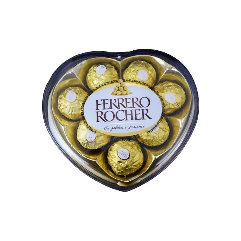 Chocolates Ferrero Rocher 8 Piezas Caja Corazon 100 Gr