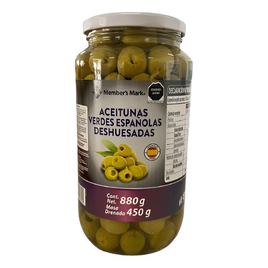 Aceitunas Verdes Member's Mark Españolas Deshuesadas 880 Gr