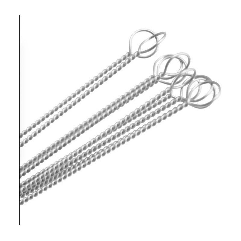 100 Cepillos Para Popotes Limpiador Acero Inoxidable 5mm Plateado