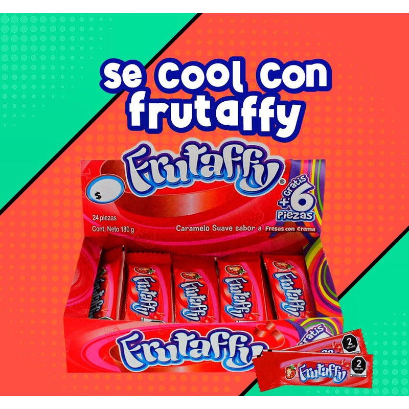Winis Frutaffy Caramelo Suave Sabor Fresas Con Crema 24pzas
