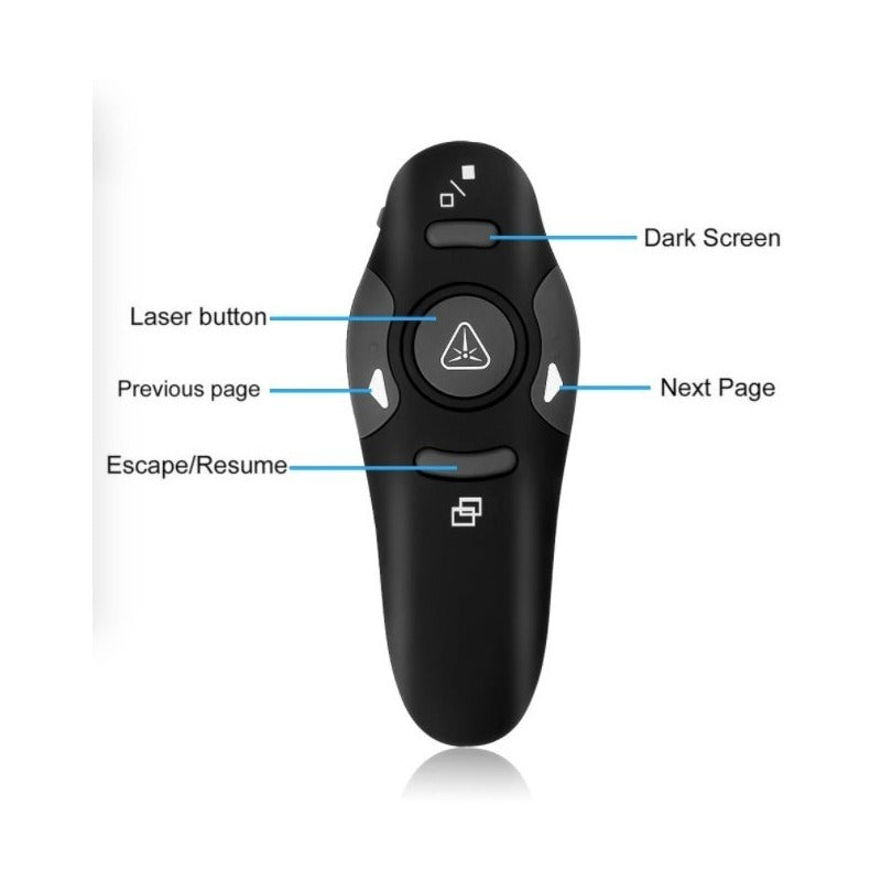 15 Presentador Diapositivas Power Point Laser Inalambrico Negro
