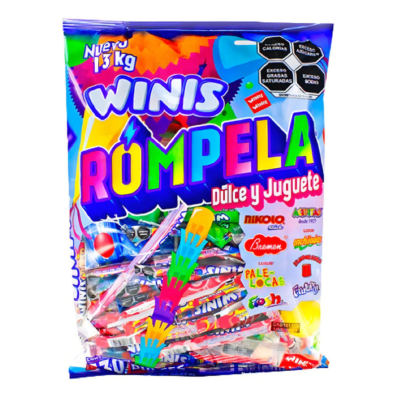 Winis Rompela Dulces Y Juguetes 1.3kg 130 Dulces Para Piñata