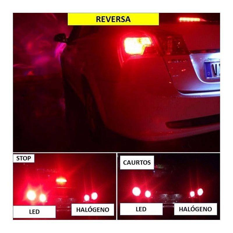 2 Pares Focos Led 1156 1157 Reversa Stop Direccional Cuartos