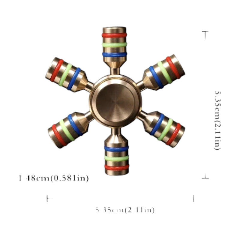 Spinner De Color Dorado De Metal Con Líneas De Arcoiris Dorado Oscuro