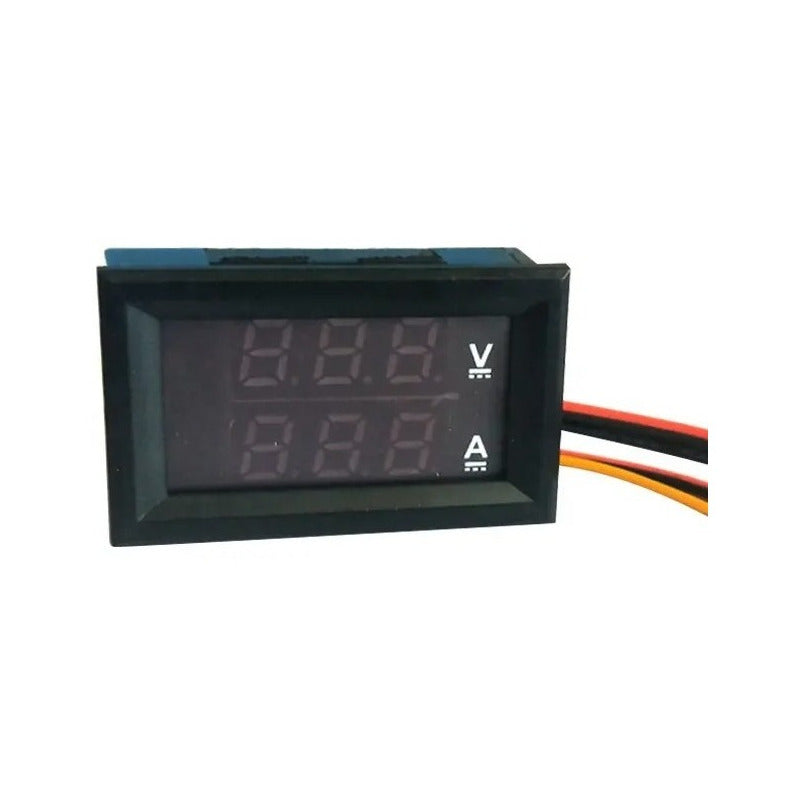 Mini Voltimetro Digital Led Dc Pantalla Dual Rojo Azul Amp