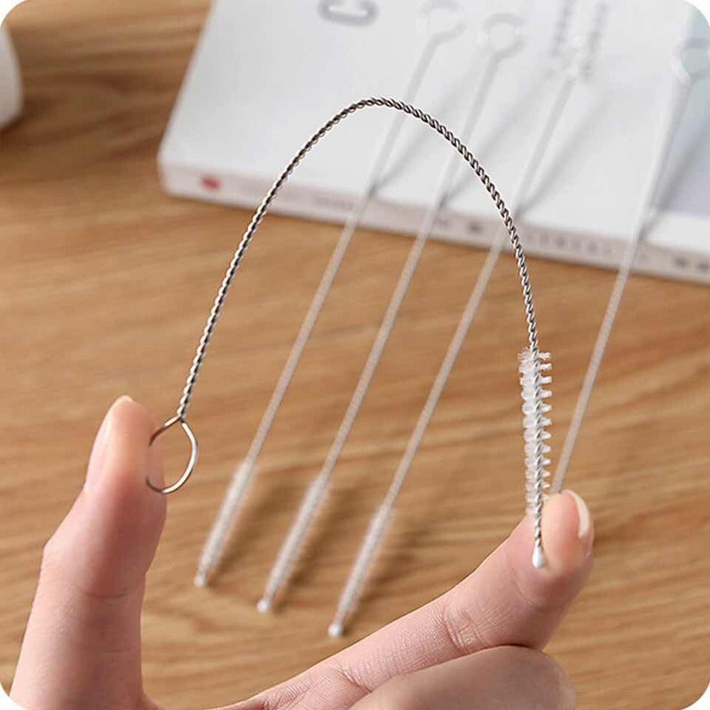 100 Cepillos Para Popotes Limpiador Acero Inoxidable 5mm Plateado