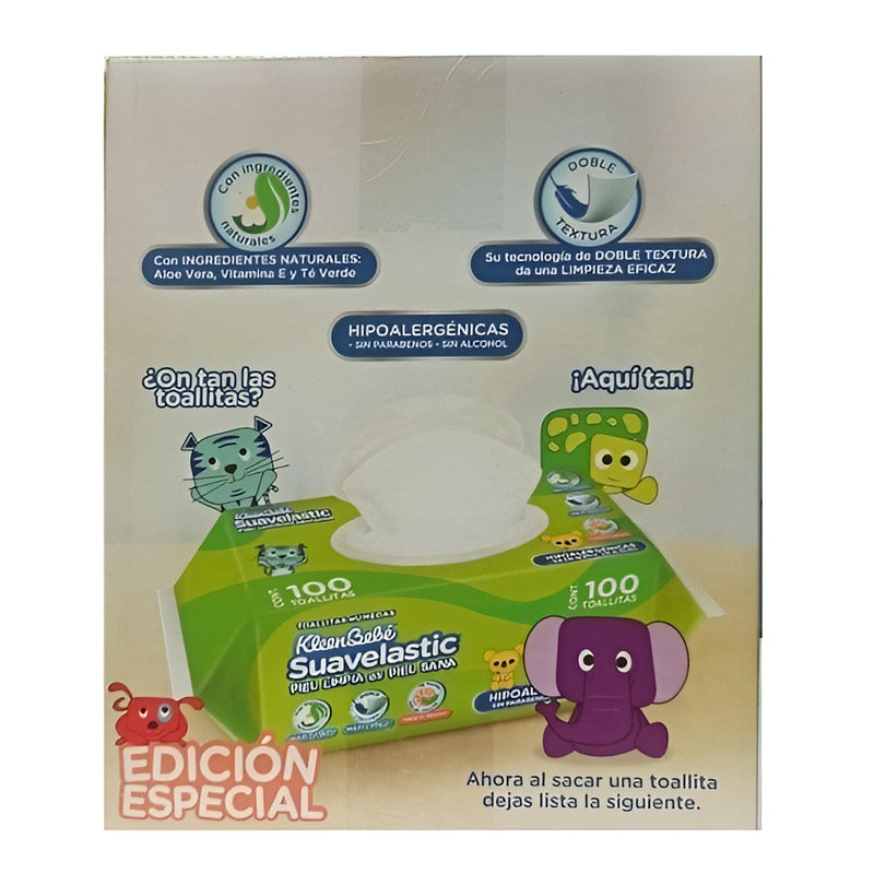 Toallitas Húmedas Kleenbebé Suavelastic Aroma Manzana 600pz