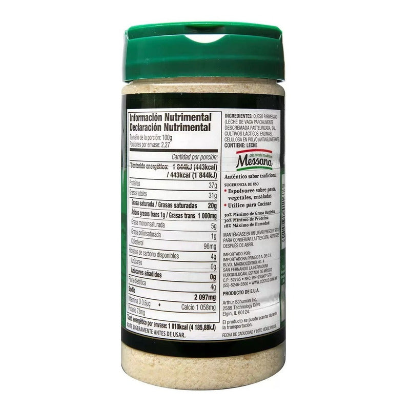 Sazonador Queso Parmesano Rallado Premium 2pz 227g Messana