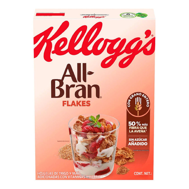 Kellogg's All-bran Flakes Cereal Trigo Maíz 300 G Alta Fibra Sin Azúcar
