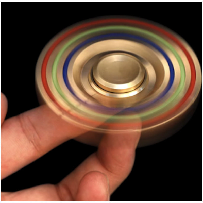 Spinner De Color Dorado De Metal Con Líneas De Arcoiris Dorado Oscuro