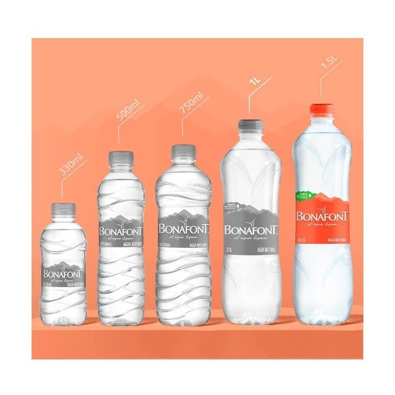 Agua Natural Bonafont 12 Piezas De 1.5 Litros Purificada