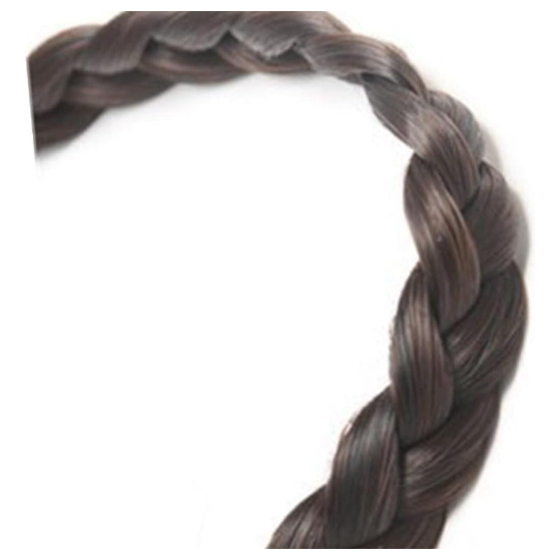 12 Diademas Trenzadas De Cabello Sintético, Postizo Negro Negro