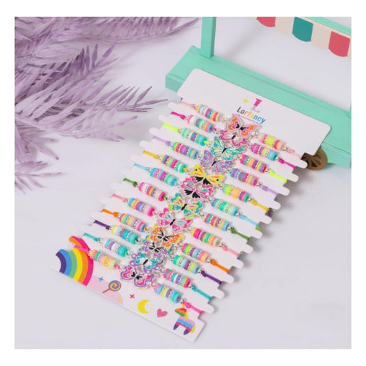 Pulsera Dije Dúo San Benito Mariposa, Cinta Ajustable Mujer Multicolor 10 Cm - Eurotruck Mexico