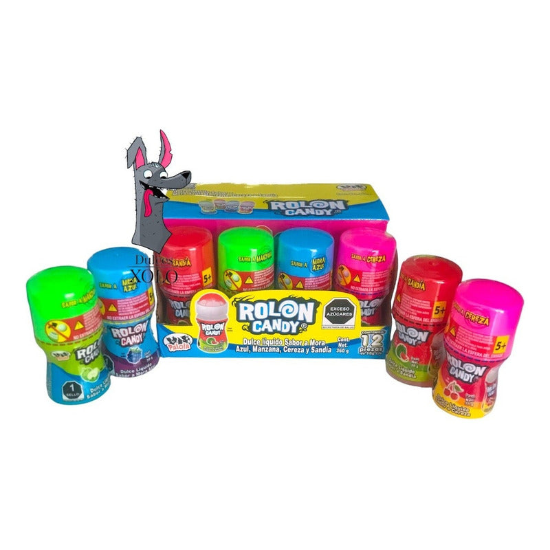 Rolon Candy Liquido Frutal Display Con 12 Pzs Las Delicias