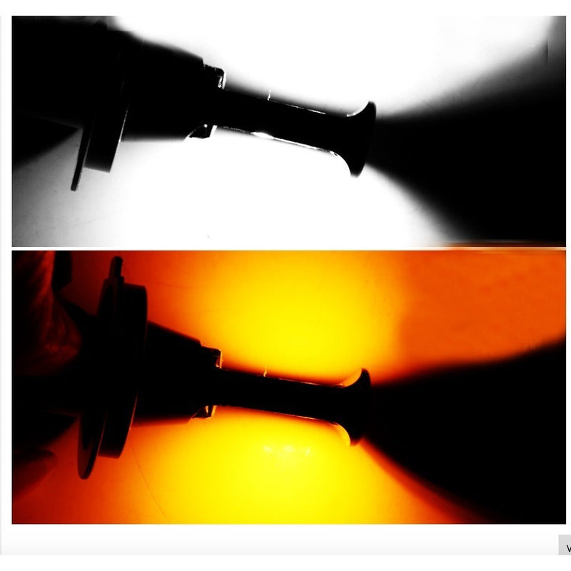 6 Focos Kit X5 Led Auto Moto 2 Colores Estrobo H4 H7  A Elegir Blanco