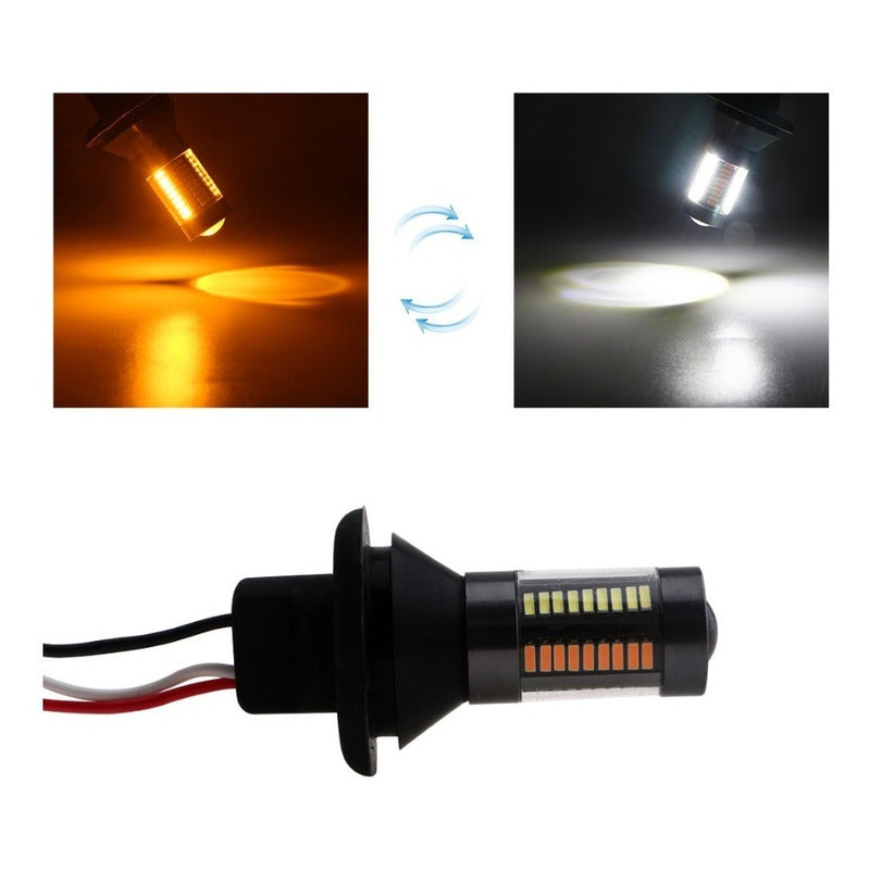 6 Focos Kit X5 Led Auto Moto 2 Colores Estrobo H4 H7  A Elegir Blanco