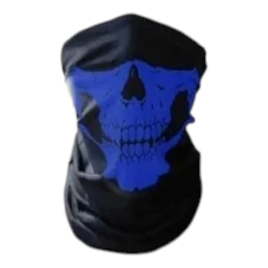 10 Bandanas Mascara Bufanda Moto Motociclista Tactico Calor Calavera Azul Liso Unitalla