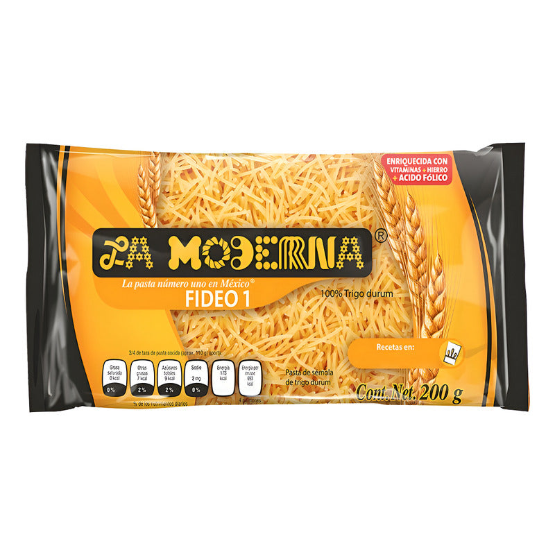 Sopa La Moderna Pasta De Sémola De Trigo Durum 200g Fideo 1