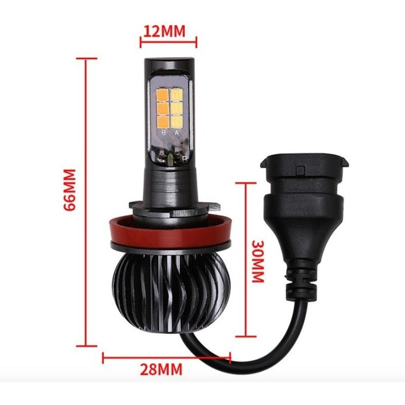 6 Focos Kit X5 Led Auto Moto 2 Colores Estrobo H4 H7  A Elegir Blanco