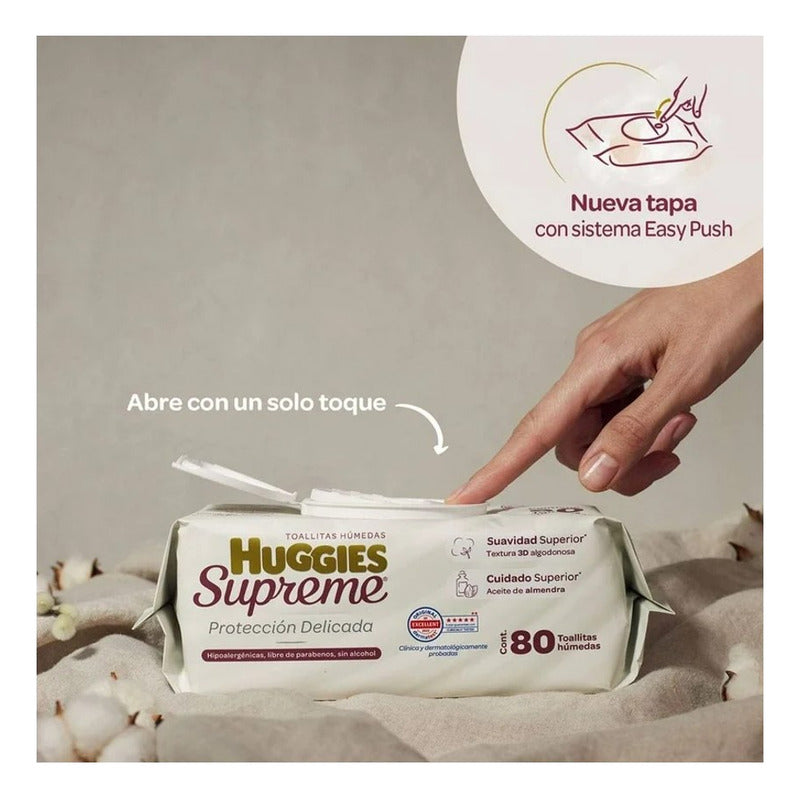 Toallitas Huggies Supreme Protección Delicada  80 Unidad 1