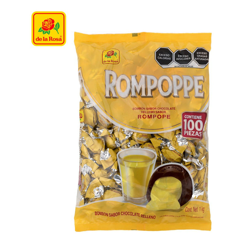 Bombón Chocolate Rompoppe 100 Pzs, Relleno Rompope