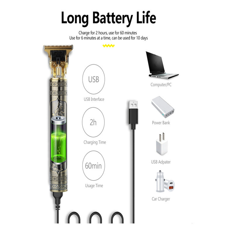 Rasuradora Para Hombre Elecetrico Acero Inoxidable Dragon Dorado Unitalla