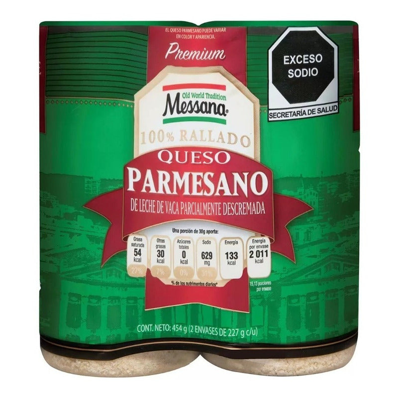 Sazonador Queso Parmesano Rallado Premium 2pz 227g Messana