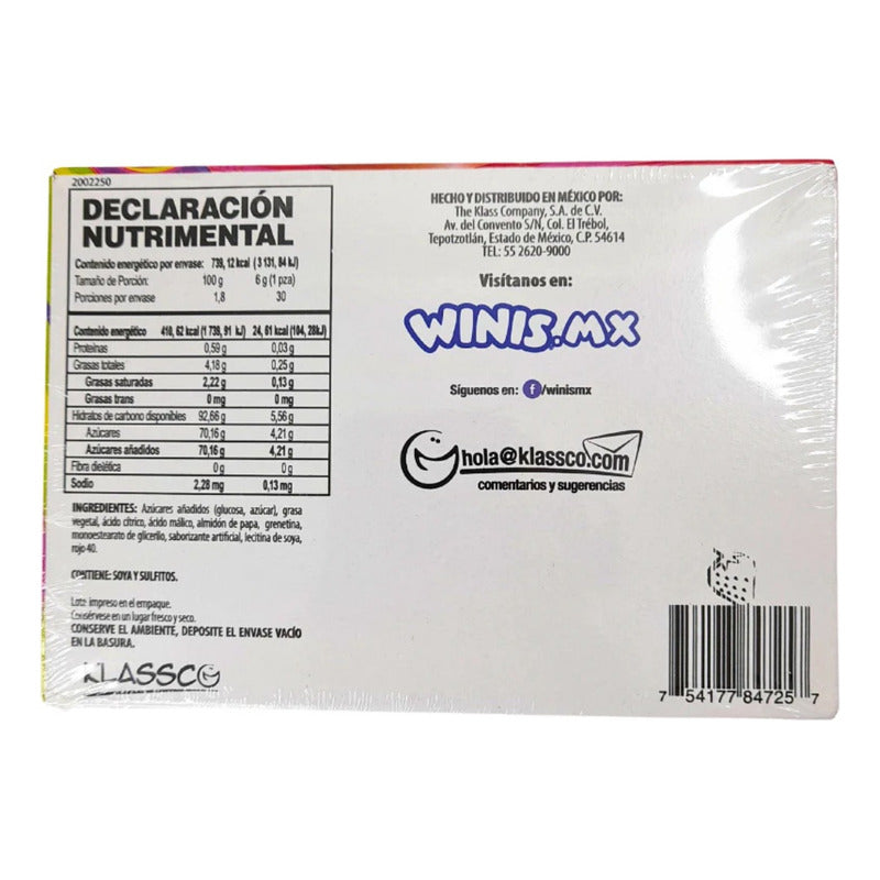 Winis Frutaffy Caramelo Suave Sabor Fresas Con Crema 24pzas