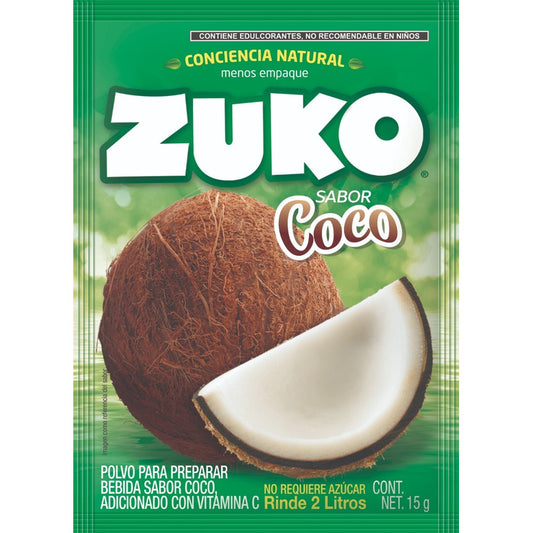 Jugo En Polvo Zuko Sabor Coco Bebida En Polvo Zuko 13 Gr